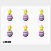 Kip op paaseieren ronde sticker (Vel)