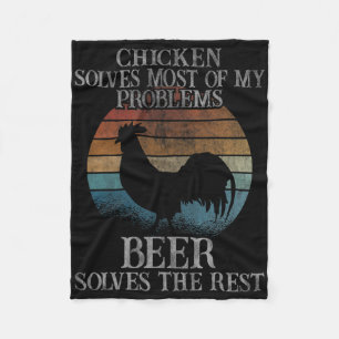 Kip Oplost De Meeste Van Mijn Problemen Bier Kippe Fleece Deken