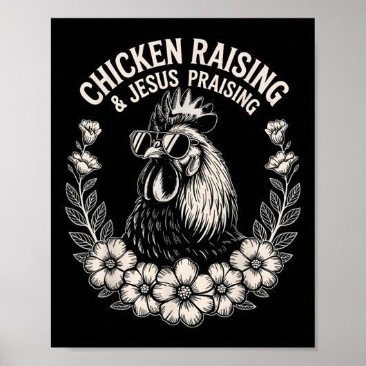 Kip opvoeden en Jezus prijzen Poster (Voorkant)