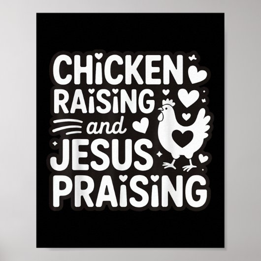 Kip opvoeden en Jezus prijzen Poster (Voorkant)
