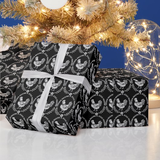 Kip opvoeden & Jezus prijzen Cadeaupapier (Feestdagen)