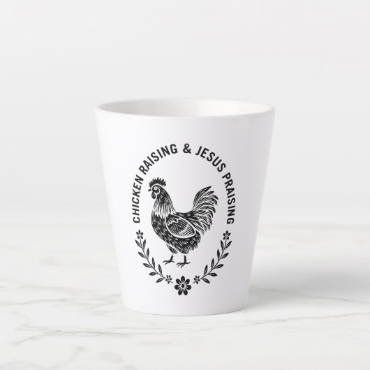 Kip opvoeden & Jezus prijzen Latte Mok (Voorkant)