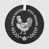 Kip opvoeden & Jezus prijzen Ornament (achterkant)