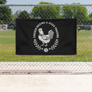 Kip opvoeden & Jezus prijzen Spandoek
