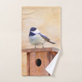 Kip over vogelschilderende oorspronkelijke vogelku bad handdoek (Handdoek)