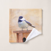 Kip over vogelschilderende oorspronkelijke vogelku bad handdoek (Wasdoekje)