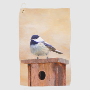 Kip over vogelschilderende oorspronkelijke vogelku golfhanddoek