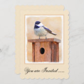 Kip over vogelschilderende oorspronkelijke vogelku kaart (Voorkant / Achterkant)