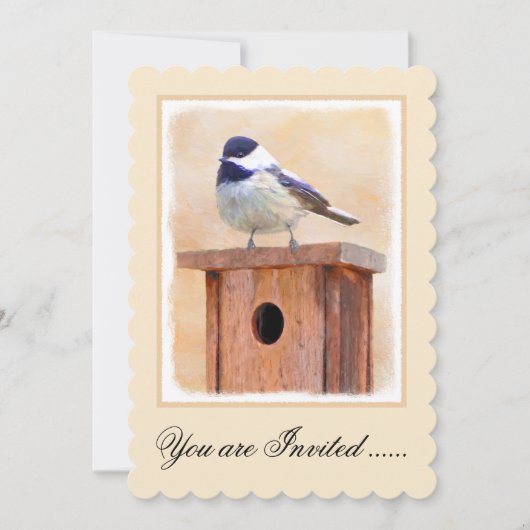 Kip over vogelschilderende oorspronkelijke vogelku kaart (Voorkant)