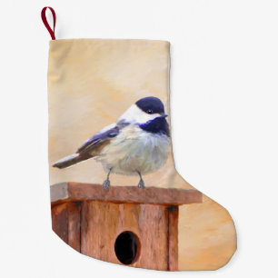 Kip over vogelschilderende oorspronkelijke vogelku kleine kerstsok