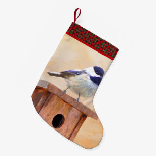 Kip over vogelschilderende oorspronkelijke vogelku kleine kerstsok