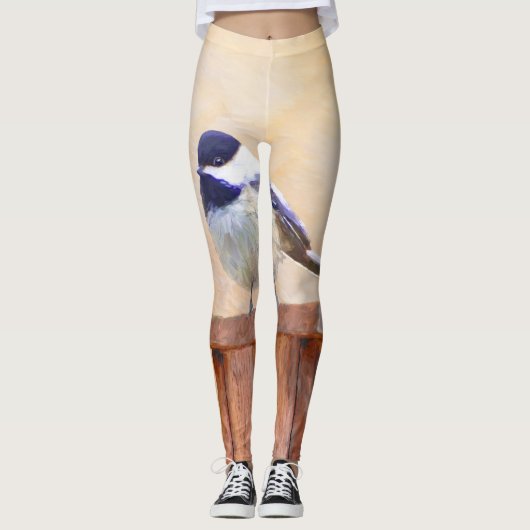 Kip over vogelschilderende oorspronkelijke vogelku leggings (Voorkant)