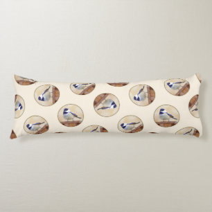 Kip over vogelschilderende oorspronkelijke vogelku lichaamskussen