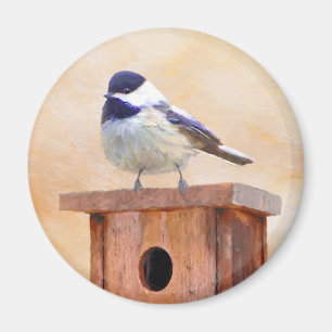 Kip over vogelschilderende oorspronkelijke vogelku magneet