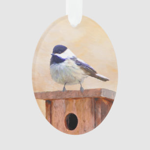 Kip over vogelschilderende oorspronkelijke vogelku ornament