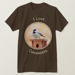 Kip over vogelschilderende oorspronkelijke vogelku t-shirt