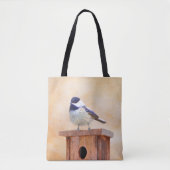 Kip over vogelschilderkunst tote bag (Voorkant)