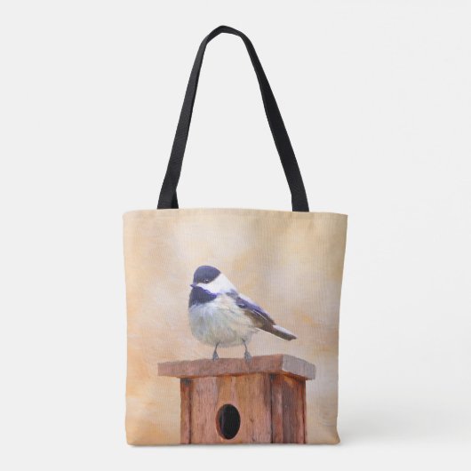 Kip over vogelschilderkunst tote bag (Achterkant)