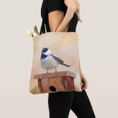 Kip over vogelschilderkunst tote bag (Dichtbij)