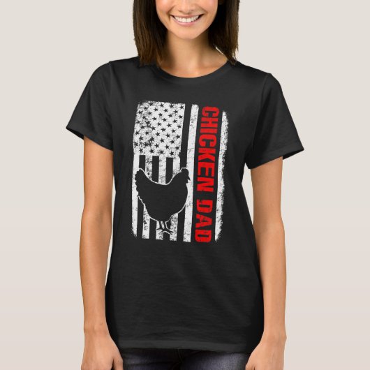 Kip Papa Amerikaanse Vlag T-shirt (Voorkant)