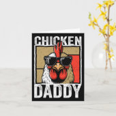 Kip papa haan boer grappige vaders dag voor kaart (Gele Bloem)