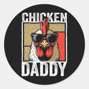 Kip papa haan boer grappige vaders dag voor ronde sticker