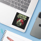 Kip papa Kip Boer Pluimvee Sticker (Laptop met iPhone)
