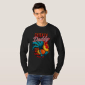 Kip papa Kip pap Farmer Retro vaders da T-shirt (Voorkant volledig)