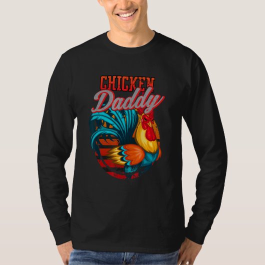 Kip papa Kip pap Farmer Retro vaders da T-shirt (Voorkant)
