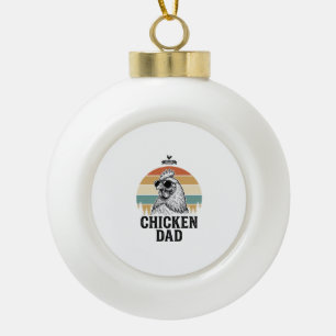 Kip Papa Vintage Zonsondergang Grappige Kip Liefhe Keramische Bal Ornament