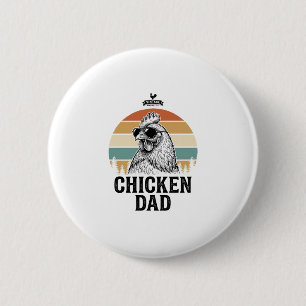 Kip Papa Vintage Zonsondergang Grappige Kip Liefhe Ronde Button 5,7 Cm