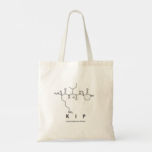 Kip peptide name bag tote bag (Achterkant)