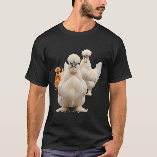 Kip, Pluizige Hen Squad Frontaal Starend  T-shirt (Voorkant)