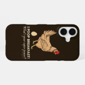 Kip poept ontbijt grappig ontwerp iPhone 16 hoesje (Achterkant horizontaal)
