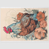 Kip Portret in Bloemen 6 Decoupage Papier (Voorkant)