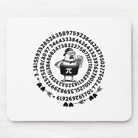Kip Pot Holding Calculator Wiskunde Docent Pi Dag Muismat (Voorkant)