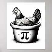 Kip Pot Pastei Grappige Wiskunde Grap Kip Pot Pi D Poster (Voorkant)