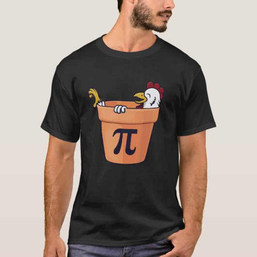 Kip Pot Pastei Grappige Wiskunde Nerd Pi T-shirt (Voorkant)