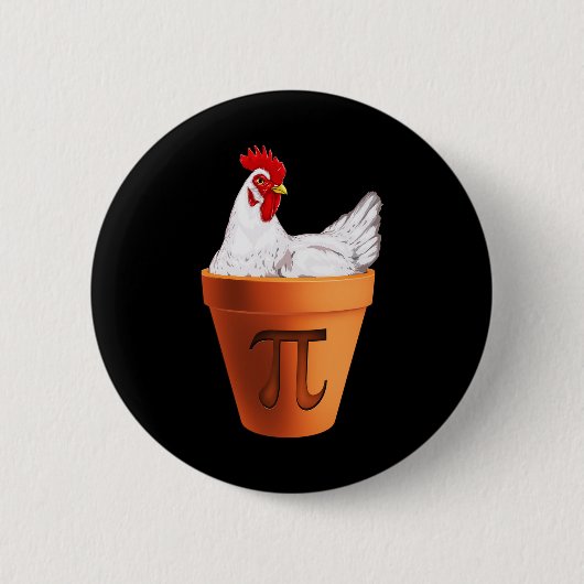 Kip Pot Pi-dag Cadeau Mannen Vrouwen Kinderen Wisk Ronde Button 5,7 Cm (Voorkant)
