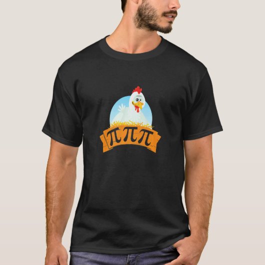 Kip Pot Pi Dag Taart Wiskunde 3.14 T-shirt (Voorkant)