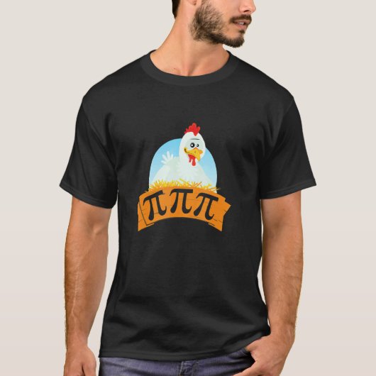 Kip Pot Pi Dag Taart Wiskunde 3.14 T-shirt (Voorkant)
