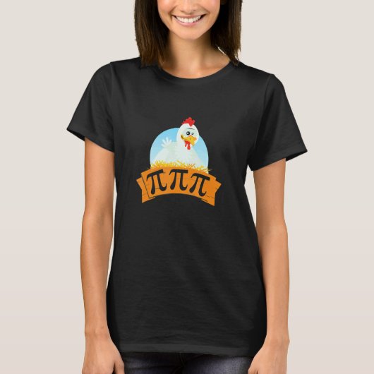 Kip Pot Pi Dag Taart Wiskunde 3.14 T-shirt (Voorkant)