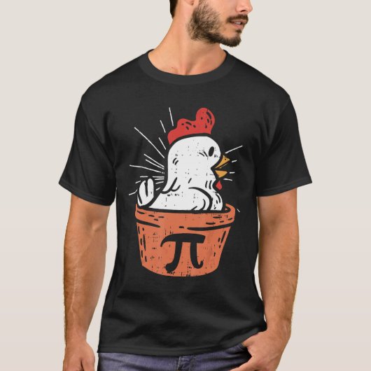 Kip Pot Pi Dag Taart Wiskunde Geek 3new14 T-shirt (Voorkant)