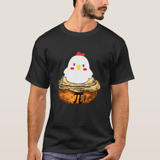 Kip Pot Pi Dag Taart Wiskunde Geek T-shirt (Voorkant)
