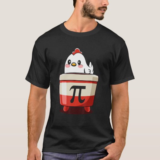 Kip Pot Pi Dag Taart Wiskunde Geek T-shirt (Voorkant)