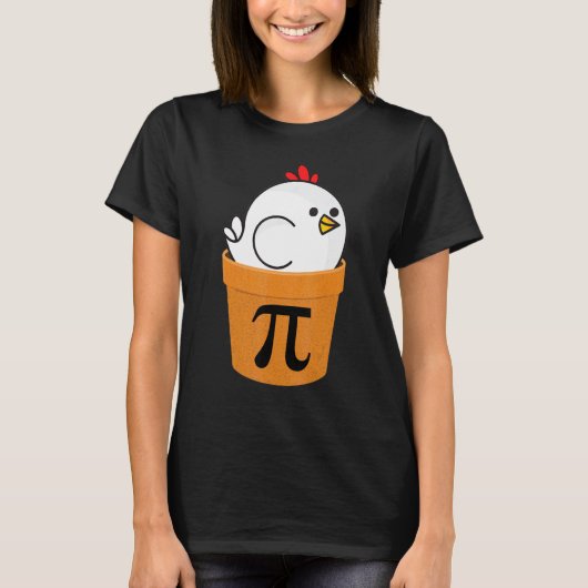 Kip Pot Pi Grappige Wiskunde Dag 2 T-shirt (Voorkant)