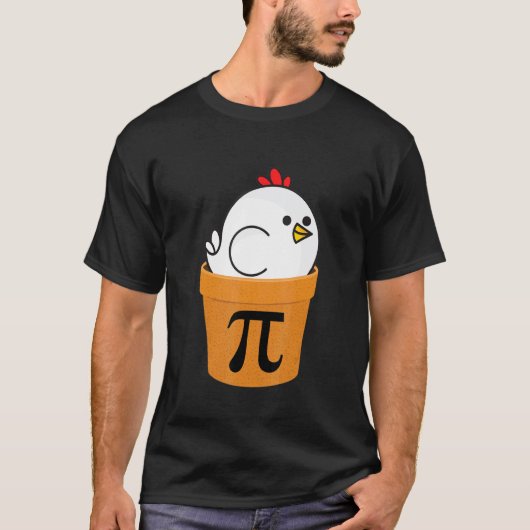 Kip Pot Pi-shirt, Grappige wiskundedag T-shirt (Voorkant)
