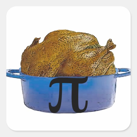 Kip Pot Pi Vierkante Sticker (Voorkant)