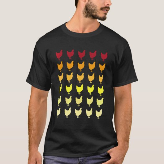 Kip Retro Dierenpatroon T-shirt (Voorkant)