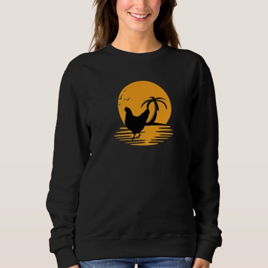 Kip Retro Sunset Grappige Boer Trui (Voorkant)